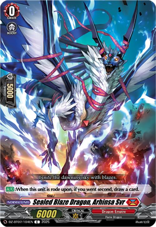 Image of Sealed Blaze Dragon, Arhinsa Svr (DZ-BT07/104EN) [Moon Fangs & Cerulean Blaze]