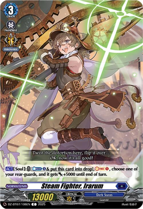 Image of Steam Fighter, Irarum (DZ-BT07/106EN) [Moon Fangs & Cerulean Blaze]