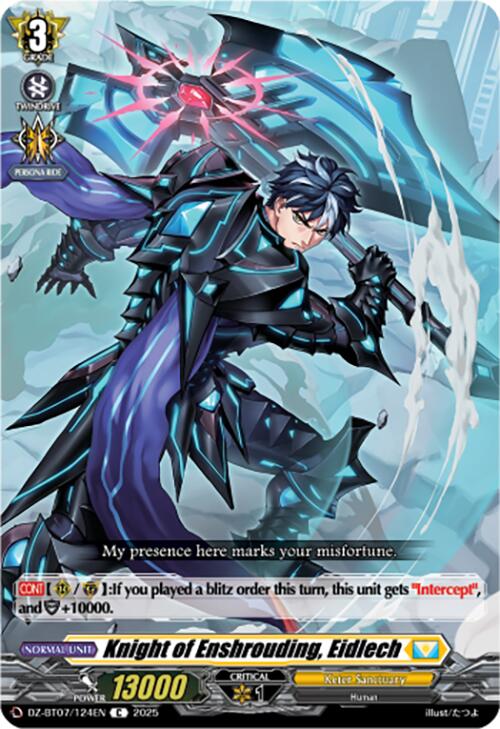 Image of Knight of Enshrouding, Eidlech (DZ-BT07/124EN) [Moon Fangs & Cerulean Blaze]