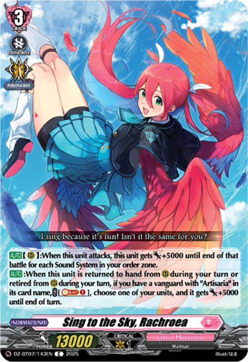 Image of Sing to the Sky, Rachroea (DZ-BT07/143EN) [Moon Fangs & Cerulean Blaze]