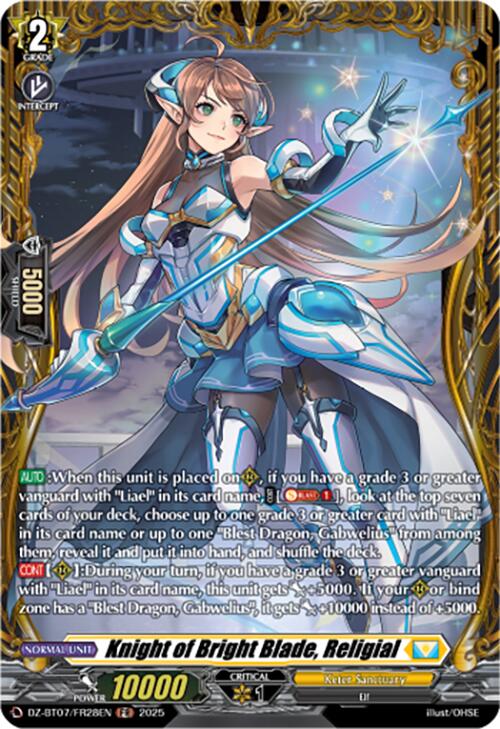 Image of Knight of Bright Blade, Religial (DZ-BT07/FR28EN) [Moon Fangs & Cerulean Blaze]