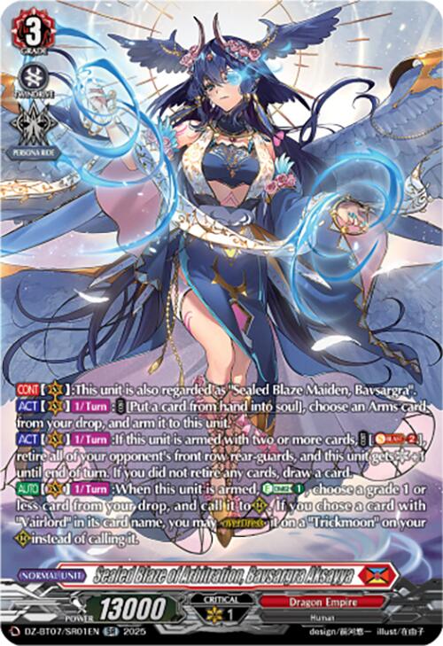 Image of Sealed Blaze of Arbitration, Bavsargra Aksayya (DZ-BT07/SR01EN) [Moon Fangs & Cerulean Blaze]