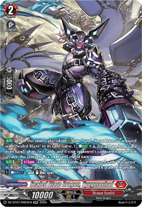 Image of Sealed Blaze Dragon, Yyugmashad (DZ-BT07/SR03EN) [Moon Fangs & Cerulean Blaze]