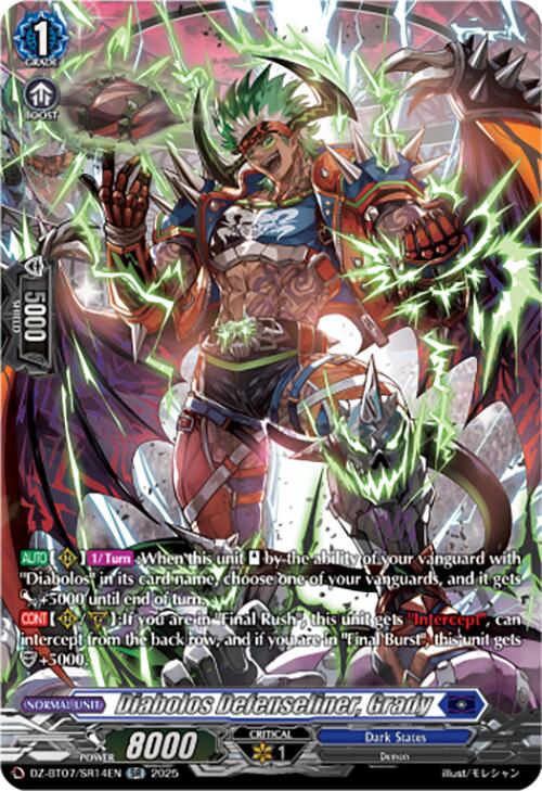Image of Diabolos Defenseliner, Grady (DZ-BT07/SR14EN) [Moon Fangs & Cerulean Blaze]