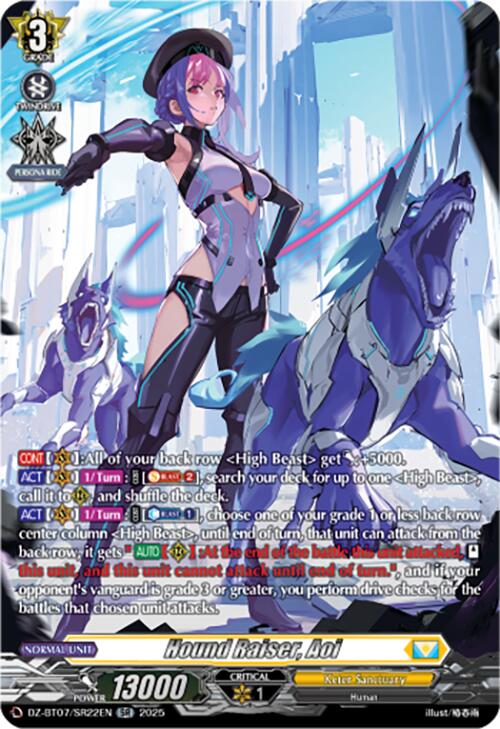 Image of Hound Raiser, Aoi (DZ-BT07/SR22EN) [Moon Fangs & Cerulean Blaze]