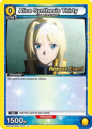Image of Alice Synthesis Thirty (010) (UE07BT/SAO-1-010) - UE07BT Sword Art Online Release Event Cards
