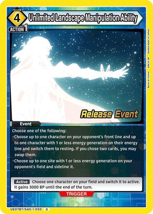 Image of Unlimited Landscape Manipulation Ability (UE07BT/SAO-1-033) - UE07BT Sword Art Online Release Event Cards