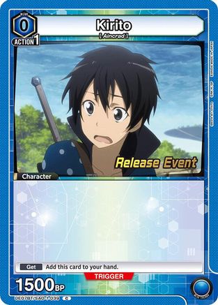 Image of Kirito (039) (UE07BT/SAO-1-039) - UE07BT Sword Art Online Release Event Cards