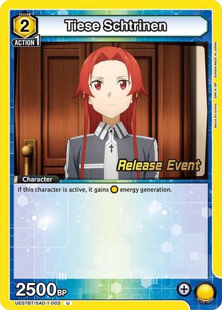 Image of Tiese Schtrinen (UE07BT/SAO-1-003) - UE07BT Sword Art Online Release Event Cards