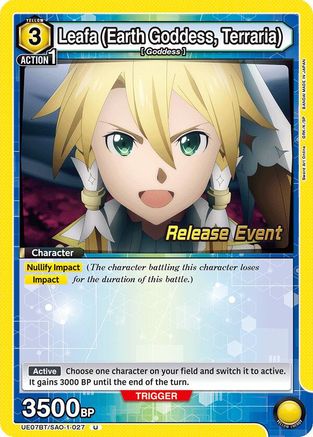 Image of Leafa (Earth Goddess, Terraria) (027) (UE07BT/SAO-1-027) - UE07BT Sword Art Online Release Event Cards