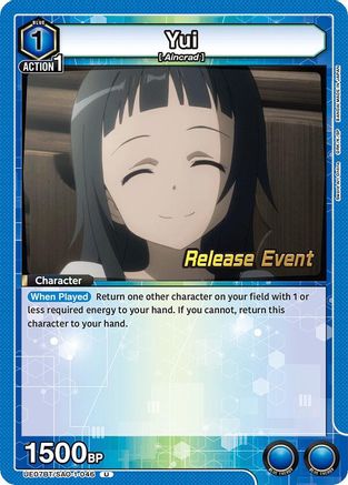 Image of Yui (046) (UE07BT/SAO-1-046) - UE07BT Sword Art Online Release Event Cards