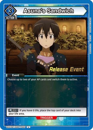 Image of Asuna's Sandwich (UE07BT/SAO-1-063) - UE07BT Sword Art Online Release Event Cards