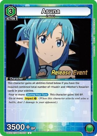 Image of Asuna (070) (UE07BT/SAO-1-070) - UE07BT Sword Art Online Release Event Cards