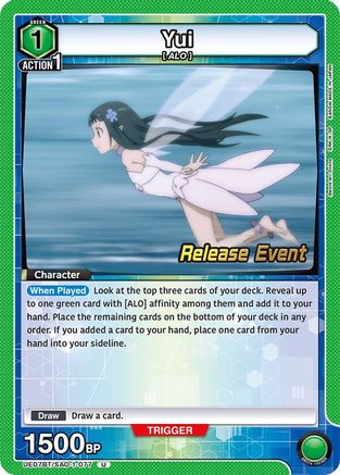 Image of Yui (077) (UE07BT/SAO-1-077) - UE07BT Sword Art Online Release Event Cards