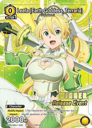 Image of Leafa (Earth Goddess, Terraria) (026) (Release Event Winner) (UE07BT/SAO-1-026) - UE07BT Sword Art Online Release Event Cards Foil