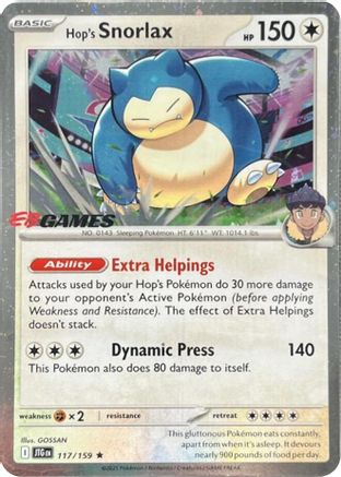 Image of Hop's Snorlax (117/159) (EB Games) (Cosmos Holo) [Scarlet & Violet: Journey Together]