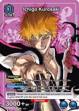 Image of Ichigo Kurosaki (UE01NC/BLC-3-001) - UE01NC New Card Selection BLEACH ThousandYear Blood War Foil
