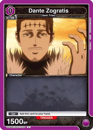 Image of Dante Zogratis (024) (Box Topper Foil) (UE08BT/BCV-1-024) - UE08BT Black Clover Foil