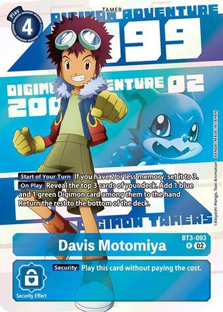 Image of Davis Motomiya (Digimon Animation Series 25th Anniversary Set) (BT3-093) - Release Special Booster 1.5 Foil