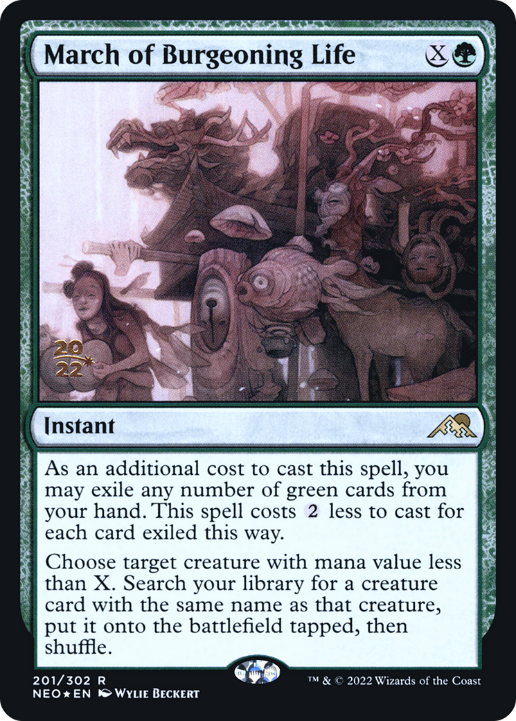 Image of March of Burgeoning Life [Kamigawa: Neon Dynasty Prerelease Promos]