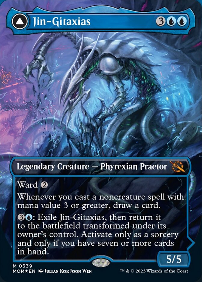 Image of Jin-Gitaxias // The Great Synthesis (Borderless Alternate Art) [March of the Machine]