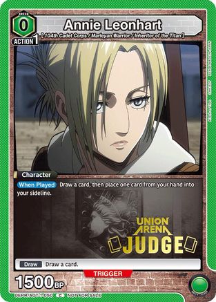 Image of Annie Leonhart (Judge Pack) (UEPR/AOT-1-050) - Union Arena Promotion Cards Foil