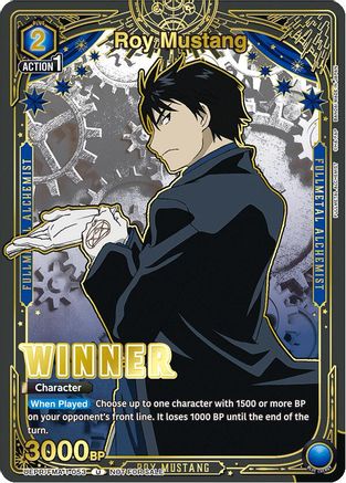 Image of Roy Mustang (Winner) (UEPR/FMA-1-053) - Union Arena Promotion Cards Foil