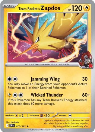 Image of Team Rocket's Zapdos (070/182) [Scarlet & Violet: Destined Rivals]