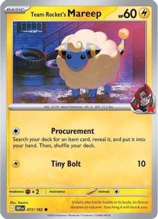 Image of Team Rocket's Mareep (072/182) [Scarlet & Violet: Destined Rivals]