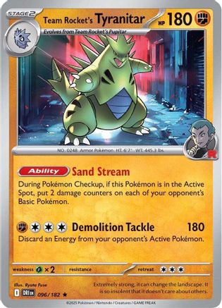 Image of Team Rocket's Tyranitar (096/182) [Scarlet & Violet: Destined Rivals]