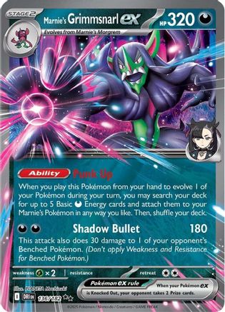 Image of Marnie's Grimmsnarl ex (136/182) [Scarlet & Violet: Destined Rivals]