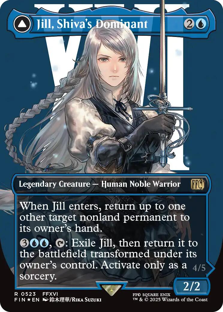 Image of Jill, Shiva's Dominant // Shiva, Warden of Ice (Borderless) (Surge Foil) [FINAL FANTASY]