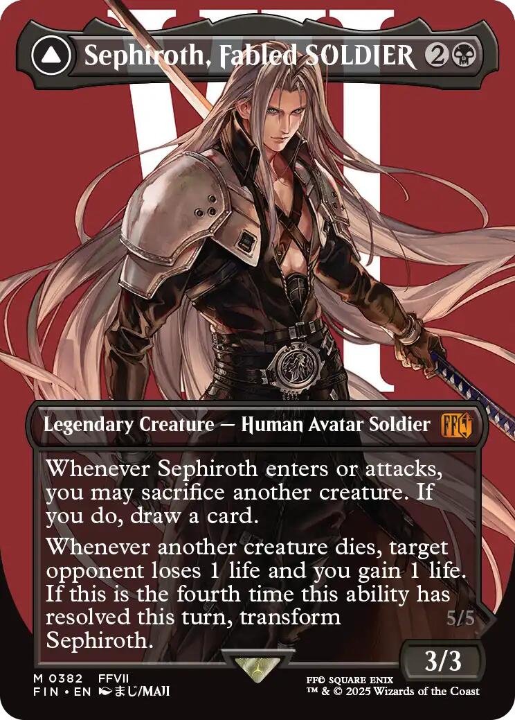 Image of Sephiroth, Fabled SOLDIER // Sephiroth, One-Winged Angel (Borderless) (0382) [FINAL FANTASY]