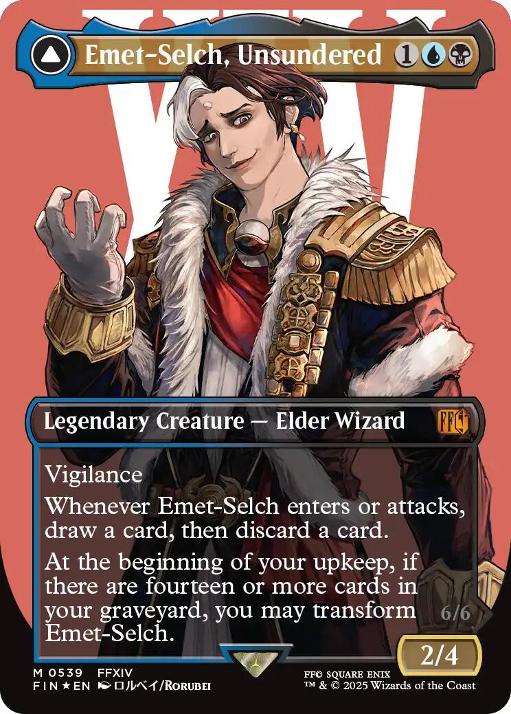 Image of Emet-Selch, Unsundered // Hades, Sorcerer of Eld (Borderless) (Surge Foil) [FINAL FANTASY]