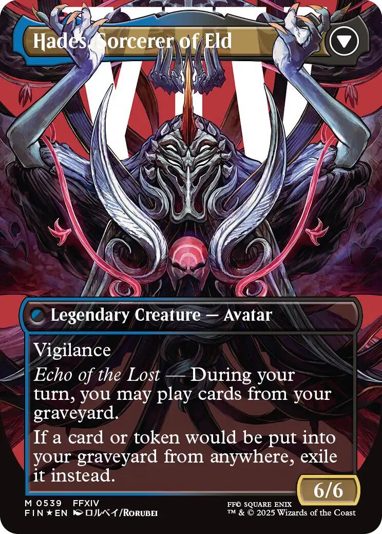 Image of Emet-Selch, Unsundered // Hades, Sorcerer of Eld (Borderless) (Surge Foil) [FINAL FANTASY]
