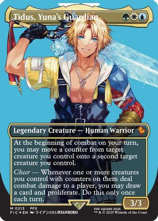 Image of Tidus, Yuna's Guardian (Borderless) (Surge Foil) [FINAL FANTASY Commander]