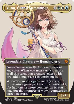 Image of Yuna, Grand Summoner (Borderless) (Surge Foil) [FINAL FANTASY Commander]