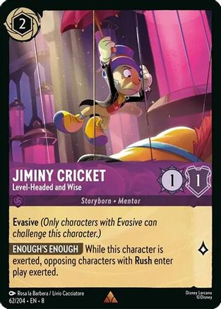 Image of Jiminiy Cricket - Level-Headed and Wise (62/204) [Reign of Jafar]