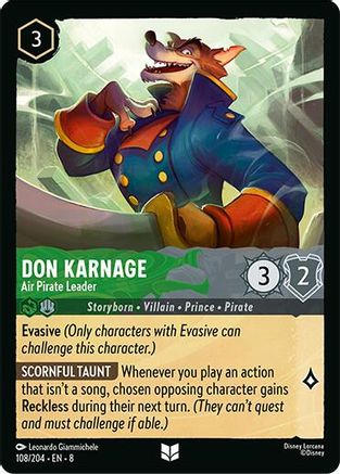 Image of Don Karnage - Air Pirate Leader (108/204) [Reign of Jafar]