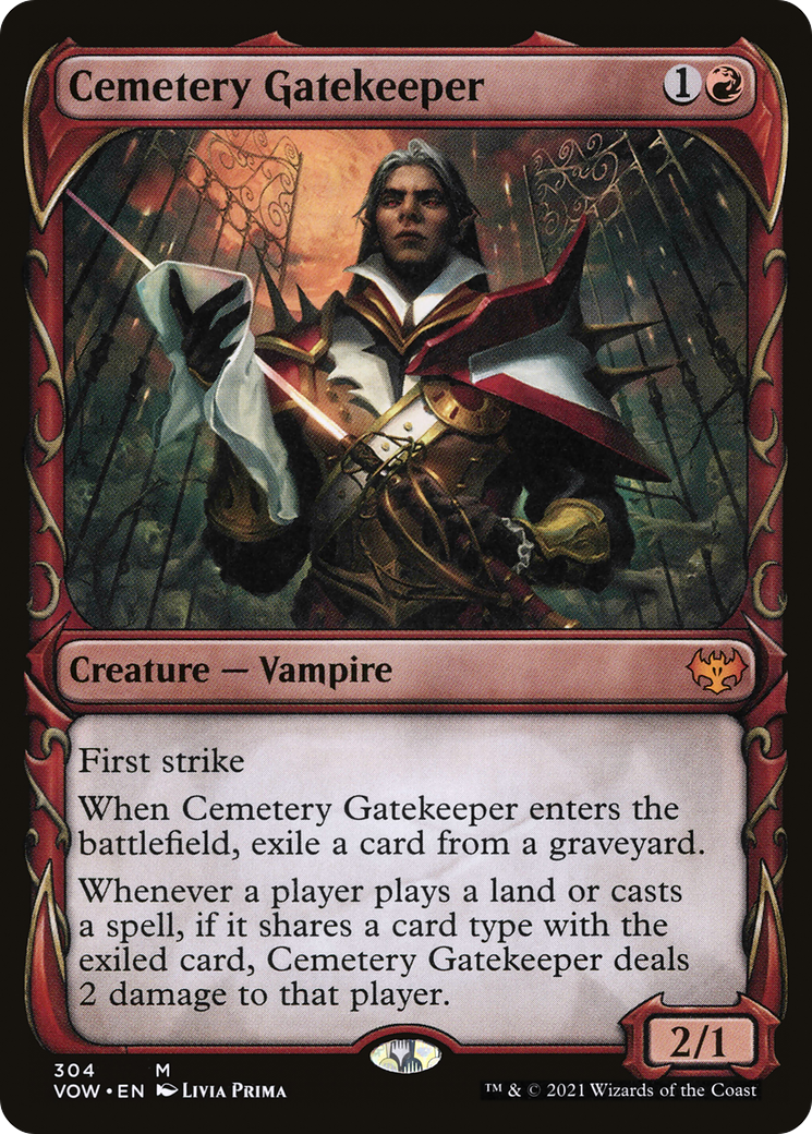 Image of Cemetery Gatekeeper (Showcase Fang Frame) [Innistrad: Crimson Vow]
