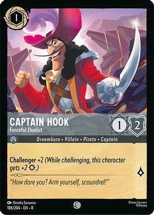 Image of Captain Hook - Forceful Duelist (186/204) [Reign of Jafar]