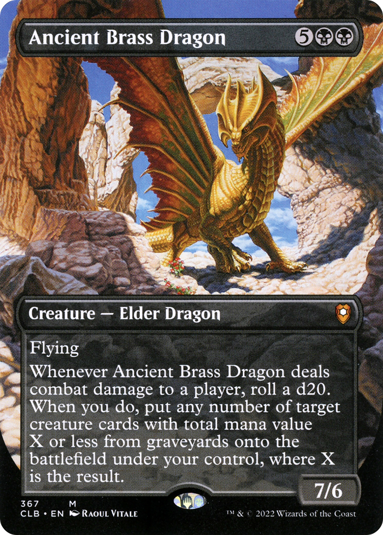 Image of Ancient Brass Dragon (Borderless Alternate Art) [Commander Legends: Battle for Baldur's Gate]