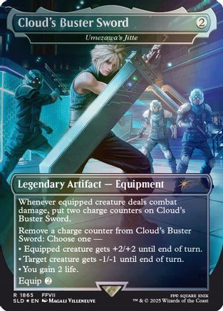 Image of Cloud's Buster Sword - Umezawa's Jitte (Rainbow Foil) [Secret Lair Drop Series]