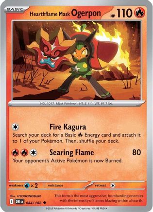 Image of Hearthflame Mask Ogerpon (044/182) [Scarlet & Violet: Destined Rivals]