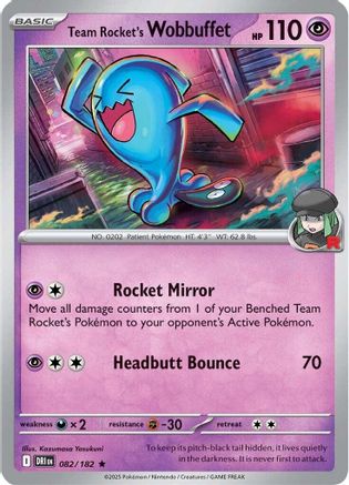 Image of Team Rocket's Wobbuffet (082/182) [Scarlet & Violet: Destined Rivals]