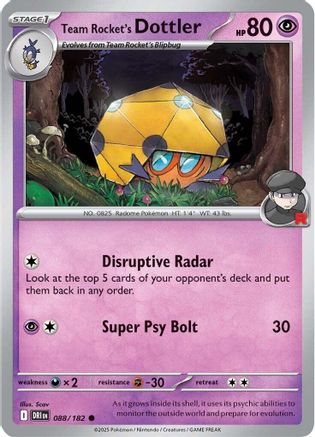 Image of Team Rocket's Dottler (088/182) [Scarlet & Violet: Destined Rivals]