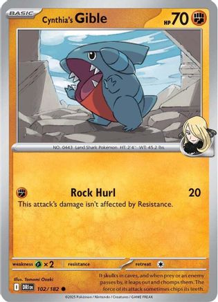 Image of Cynthia's Gible (102/182) [Scarlet & Violet: Destined Rivals]