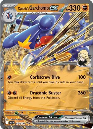 Image of Cynthia's Garchomp ex (104/182) [Scarlet & Violet: Destined Rivals]