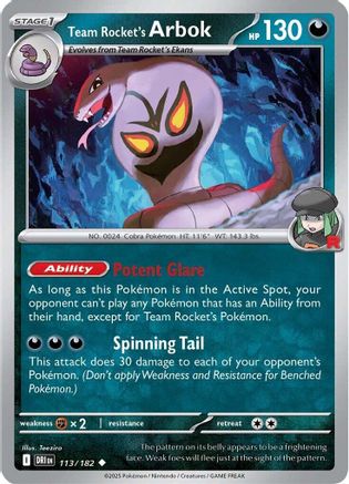 Image of Team Rocket's Arbok (113/182) [Scarlet & Violet: Destined Rivals]