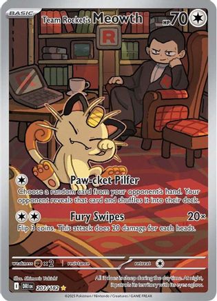 Image of Team Rocket's Meowth (203/182) [Scarlet & Violet: Destined Rivals]